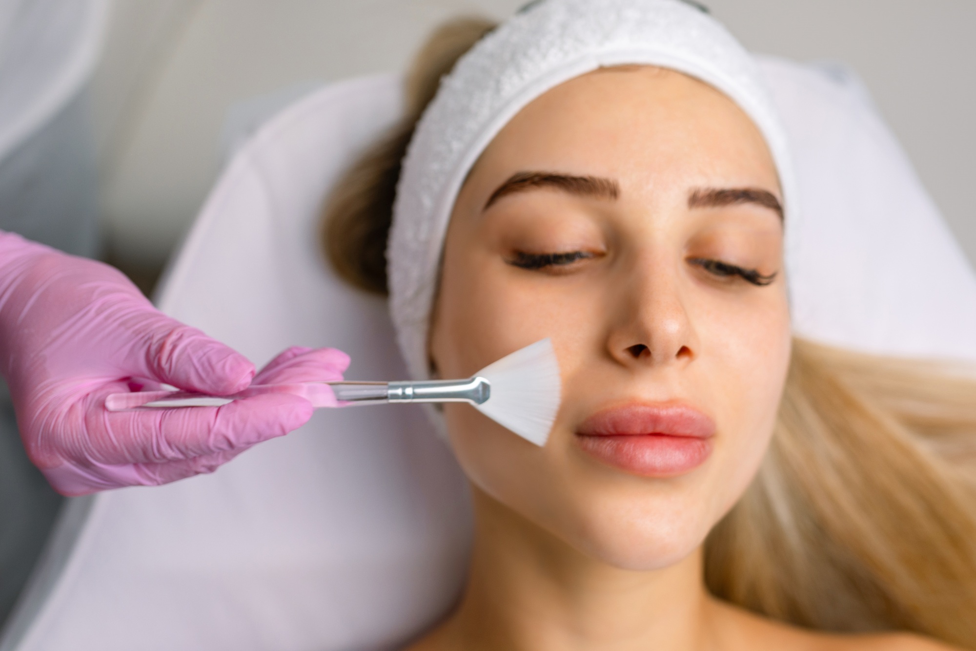 Chemical Peel Face Treatment with Retinol Serum.